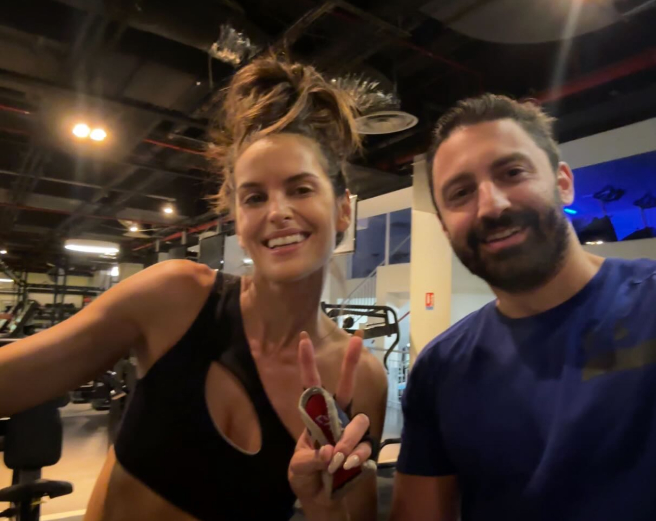 Oliver Muller with victoria secret model Izabel Goulart